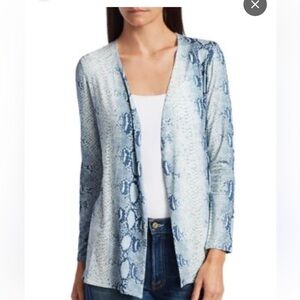 Majestic Filatures Soft Touch Python Print Open Cardigan – Blue Jean